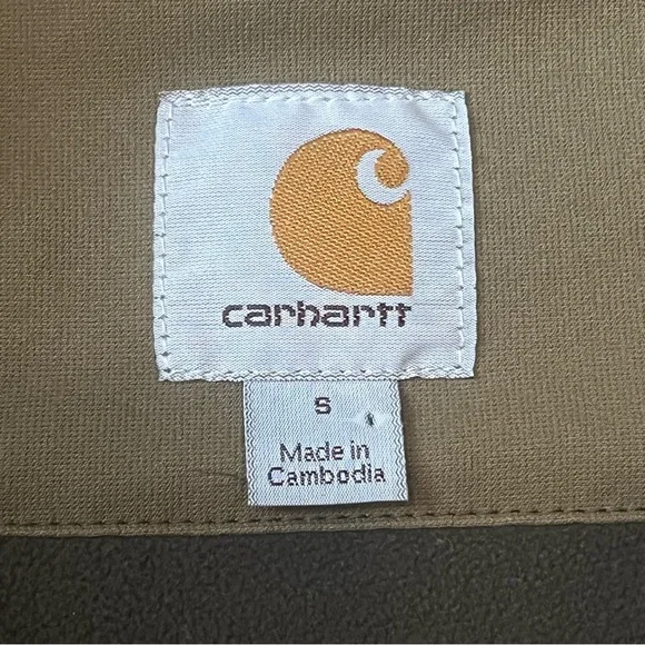 Carhartt‎ 102199 Crowley Jacket Men Small Brown Water Repellent Zip Pocket Nylon - Picture 4 of 16